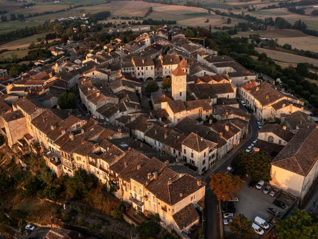 Vue aérienne de Lauzerte